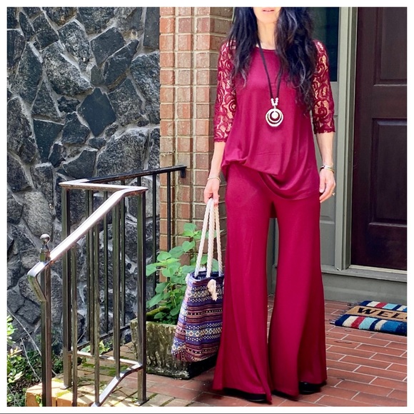 WINE FAVORITES FABULOUS WIDE LEG PANTS - Picture 15 of 15